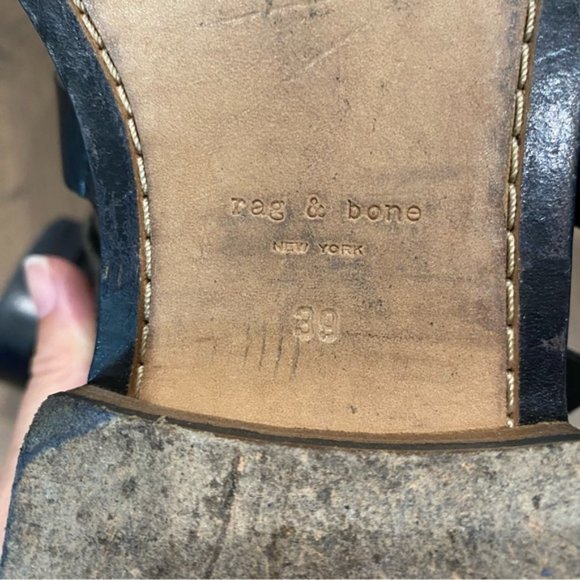 Rag & Bone Leather Strap Sandals Black 39 - Picture 9 of 9